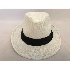 WOMEN Straw Hat Trilby Cuban Cap Summer Beach Sun Panama Short Brim Unisex White 689014882910 eb-69457522
